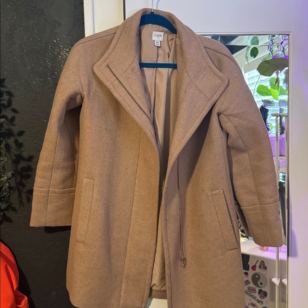 J. Crew Tan Wool Blend Coat